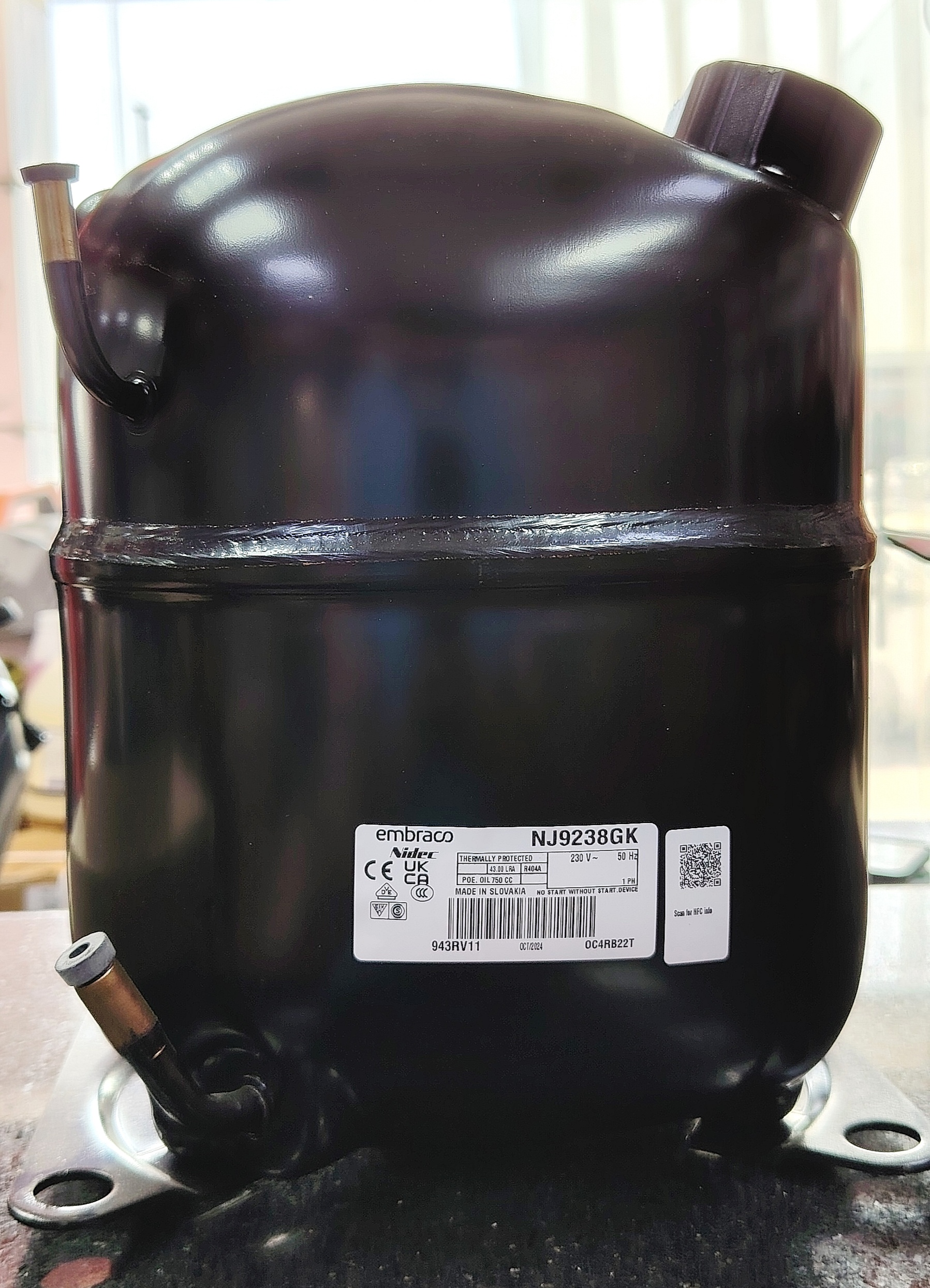 Refrigerant Compressor NJ9238GK | R404A-EMBRACO