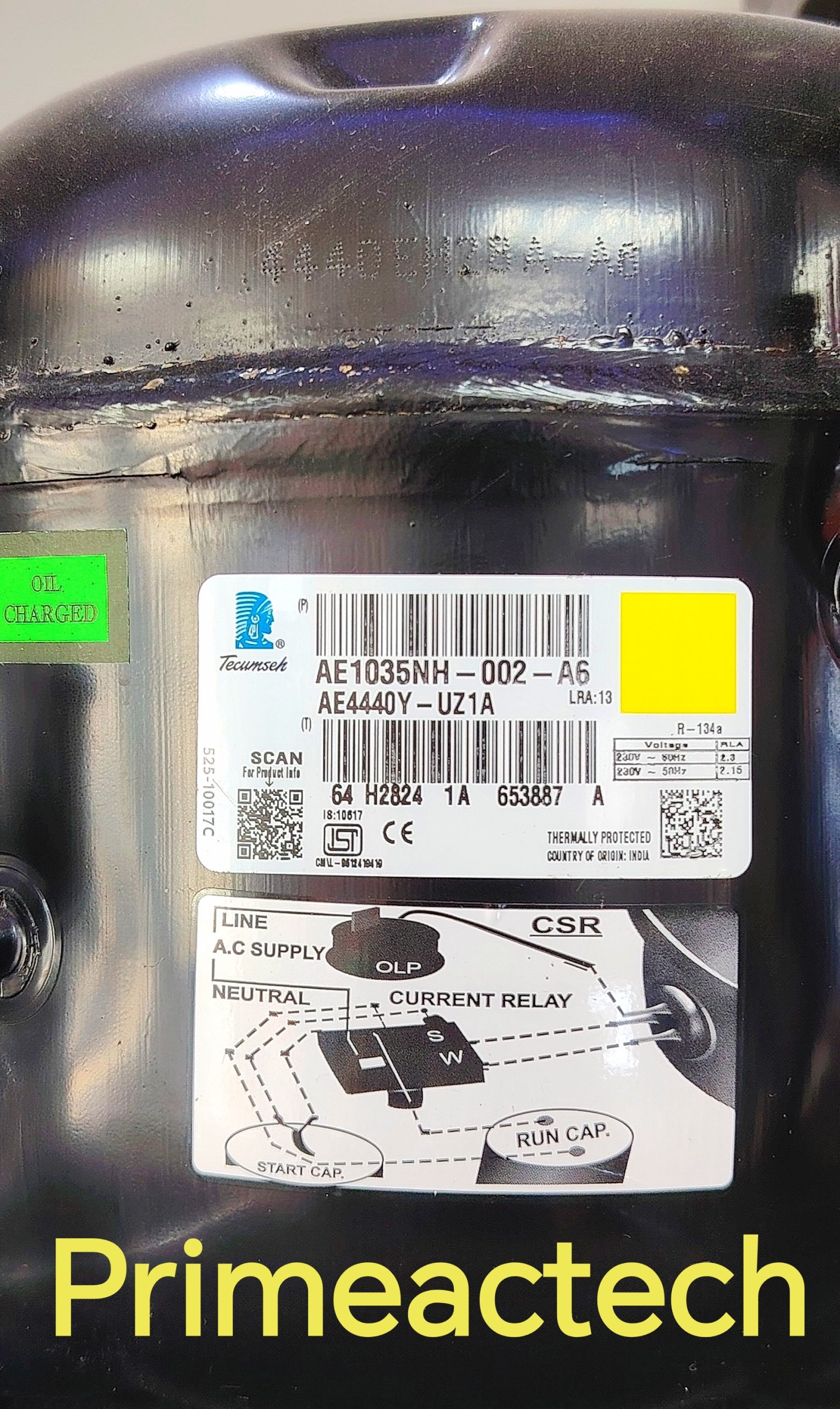 Tecumseh Compressor AE4440Y 1/3HP-R134A