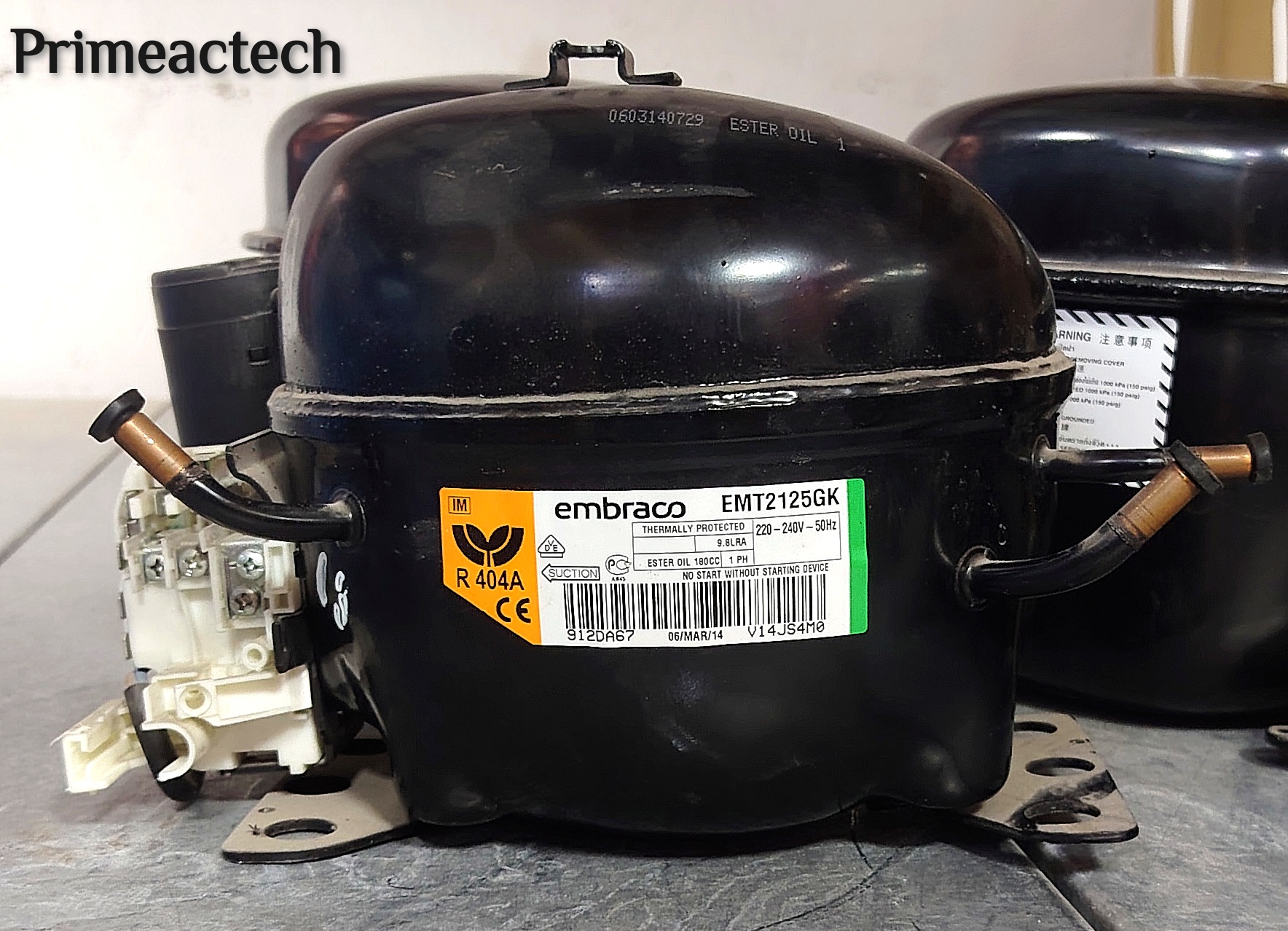 EMBRACO Compressor EMT2125GK 1/3+HP, 220-240V, R134A