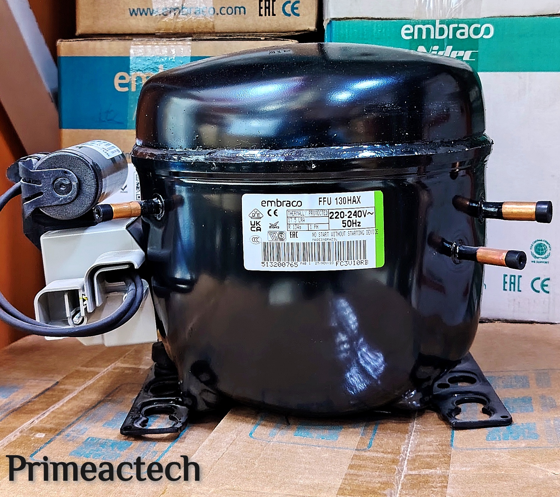 EMBRACO Compressor FFU130HAX 1/3+HP, 220-240V, R134A