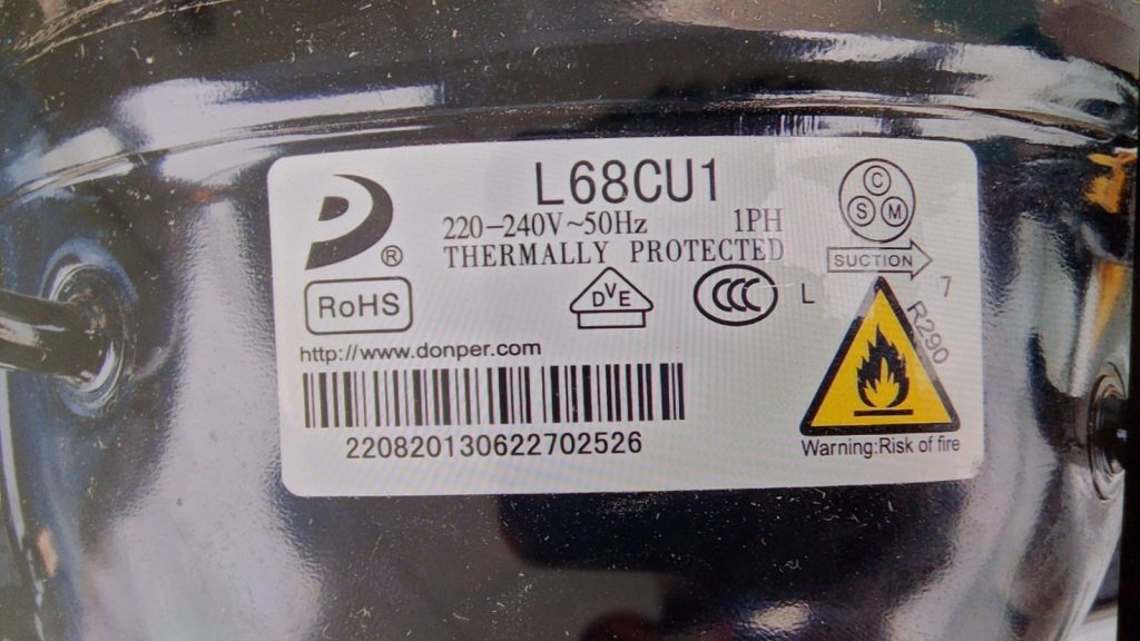 Refrigerant Compressor L68CU1 DONPER 3/8hp R290