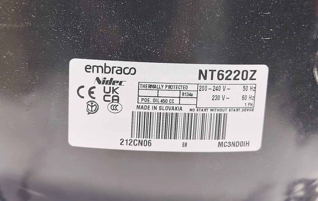 EMBRACO Compressor NT6220Z 5/8hp R134a