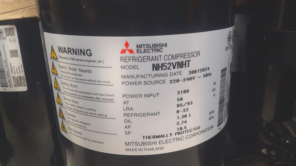 Mitsubishi 2.5Ton Compressor NH52VNHT R22/1PH/50HZ